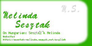 melinda sesztak business card